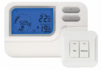 Thermostat hebdomadaire programmable radio, sans fil pour chauffage et climatisation