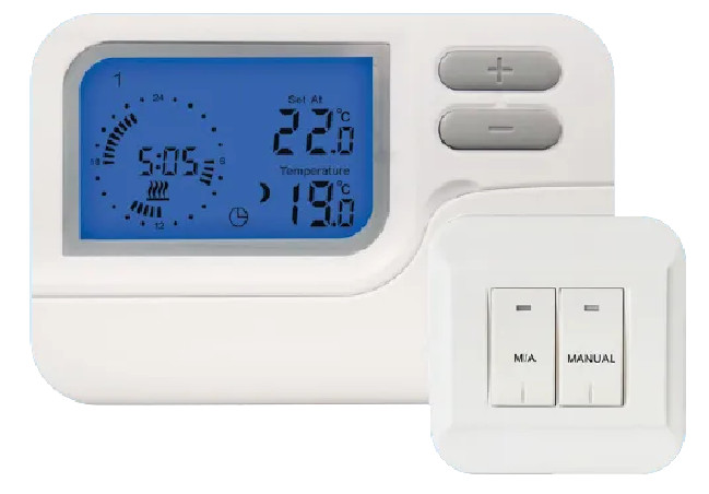 Thermostat hebdomadaire programmable radio, sans fil pour chauffage et climatisation