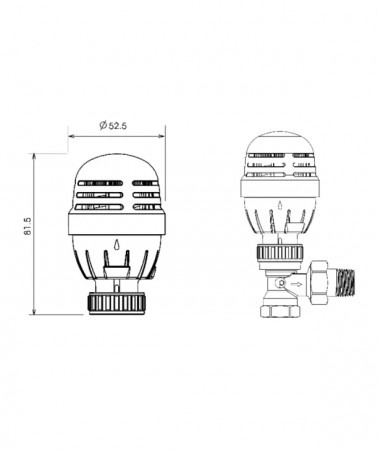 Tête thermostatique à bulbe de radiateur CONIC