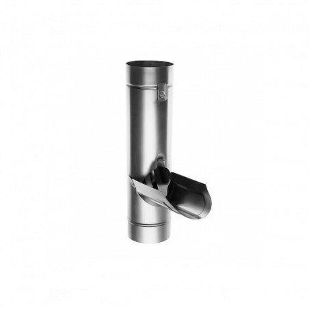 Récupérateur d\'eau de pluie, zinc naturel avec grille, diamètre 80 mm.