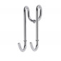 Chrome plated metal shower screen hook.