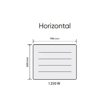 Radiateur NIRVANA NEO 1250W, H.600 x L.748, modèle horizontal