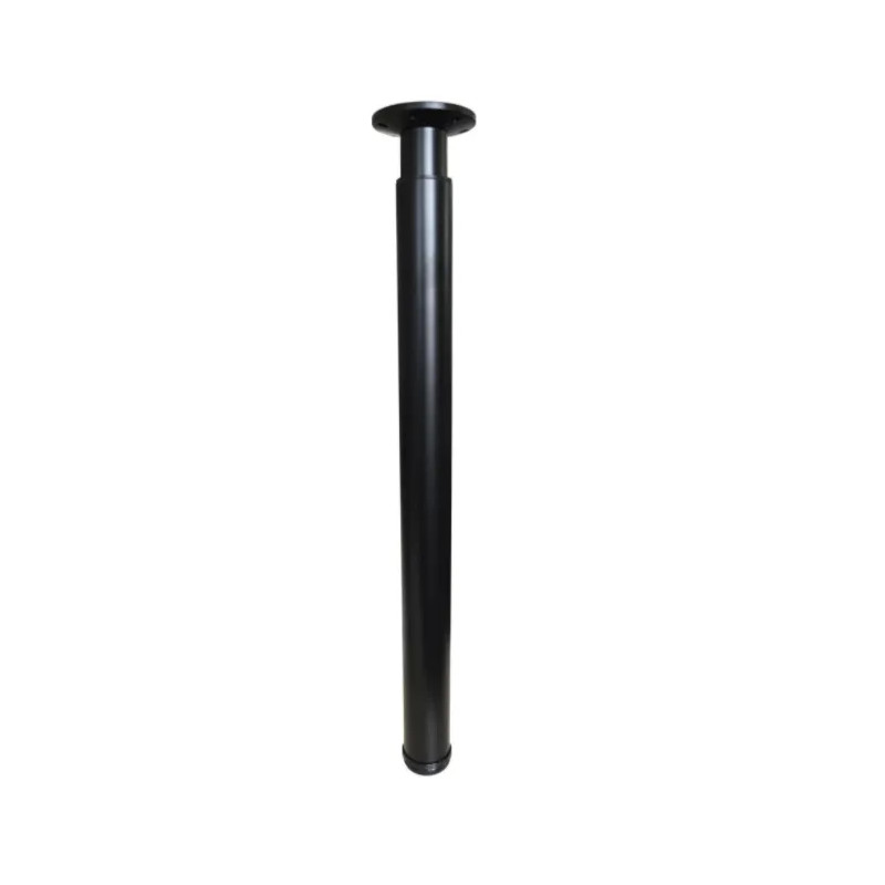 Adjustable cylindrical table, bar and worktop leg from 700 to 1100 mm in black aluminum