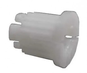 White plastic clip, bag of 10 pieces.