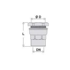 Racor recto DECA para PE en 27, hembra 20X27 (3/4")