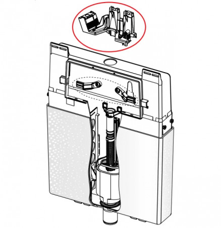 Entretoise, bloc levier et support flotteur réservoir encastré Schwab