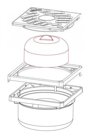 Cloche pour siphon sortie verticale