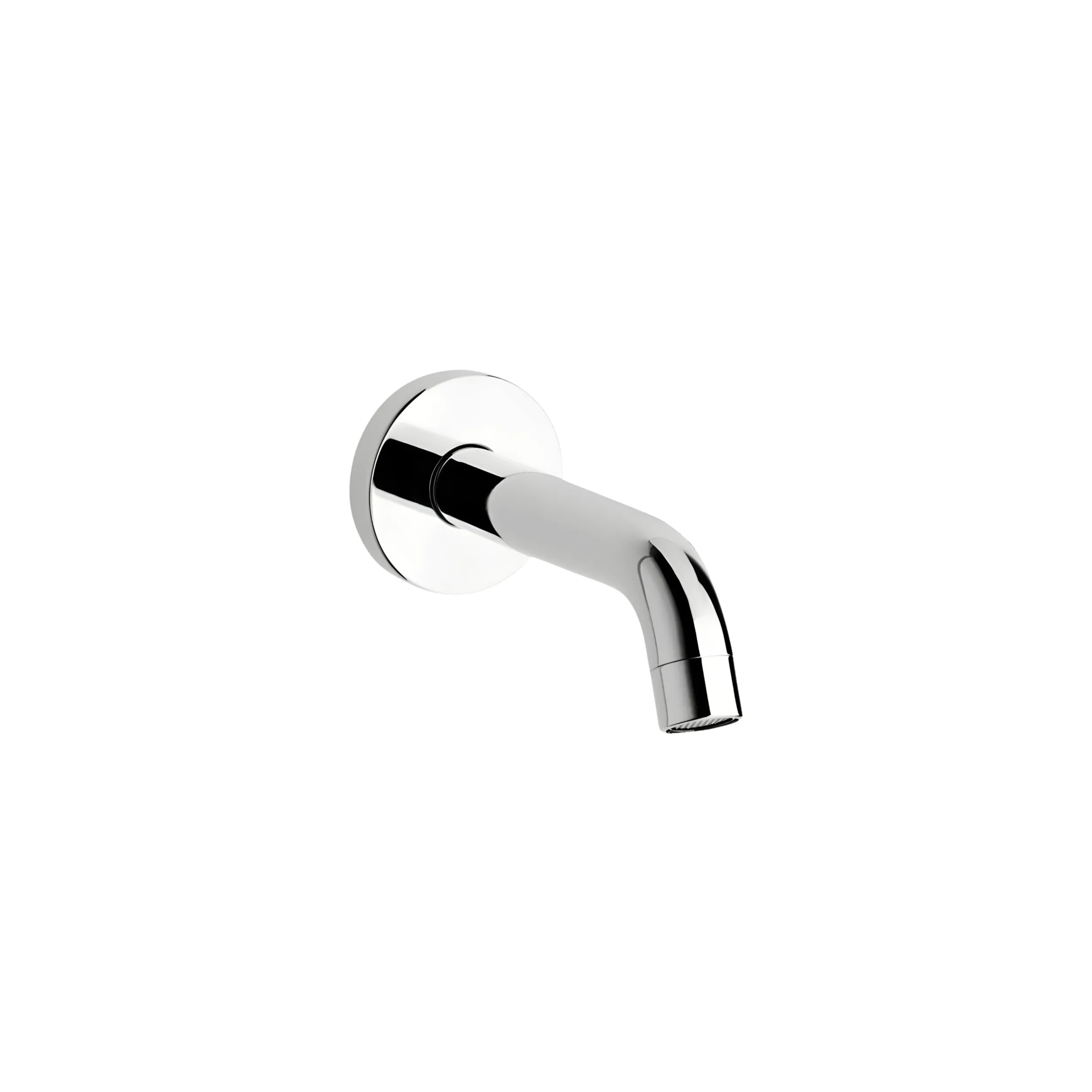 Single spout for two-hole wall-mounted basin mixer.