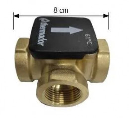 Válvula térmica Termovar 1", temperatura de consigna 61°C.