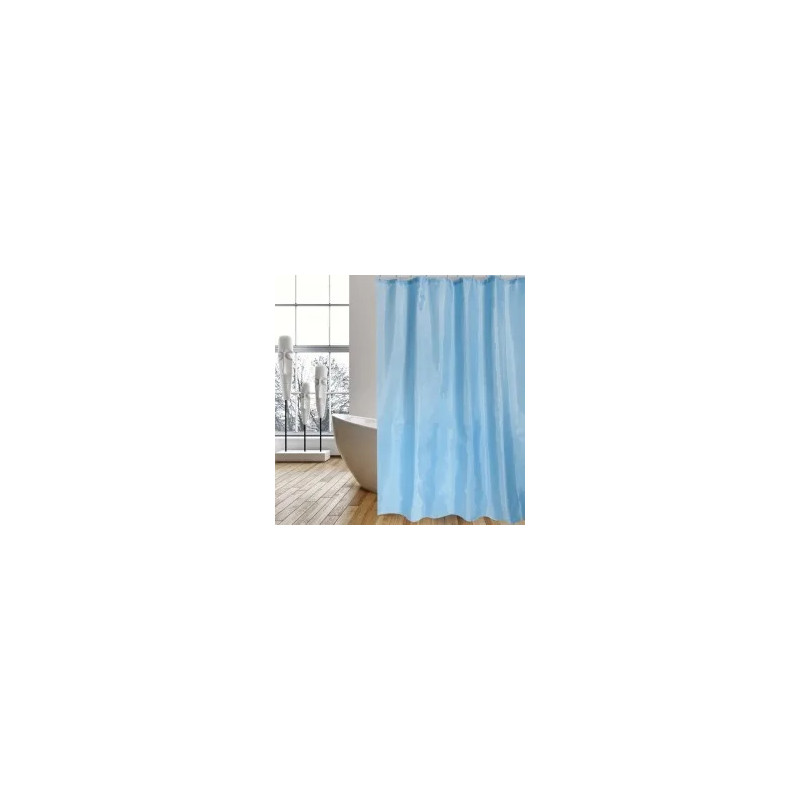 Blue polyester shower curtain 180 x 200 cm