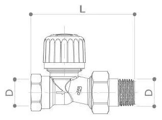 Válvula termostática recta 15x21 (1/2")