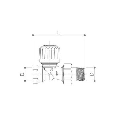 Robinet thermostatique droit à visser 15x21 (1/2\")