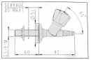 Compressed gas valve, 60mm, 12*17 on base