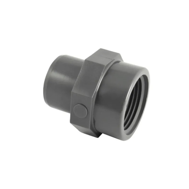 40 mm male PVC pressure fitting, 33x42 female screw-on fitting