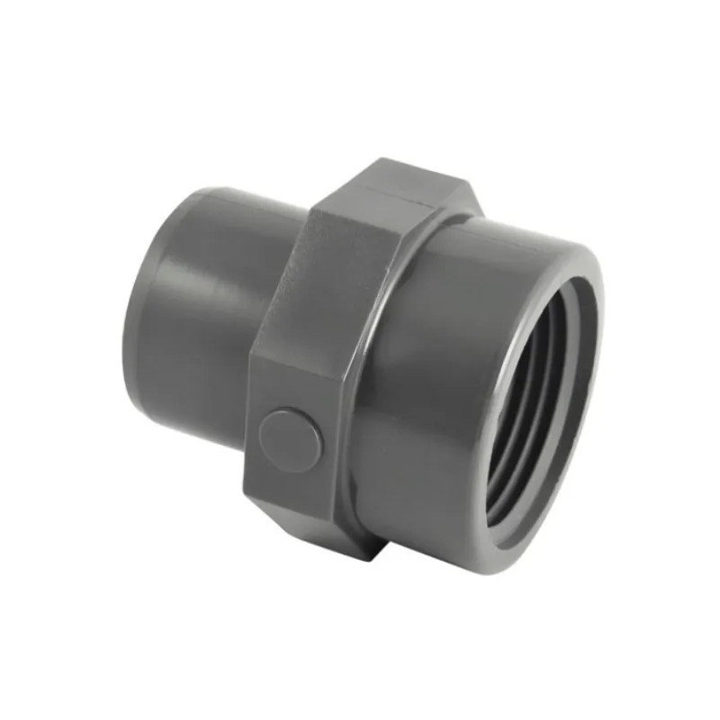 50 mm male PVC pressure fitting, 33x42 female screw fitting