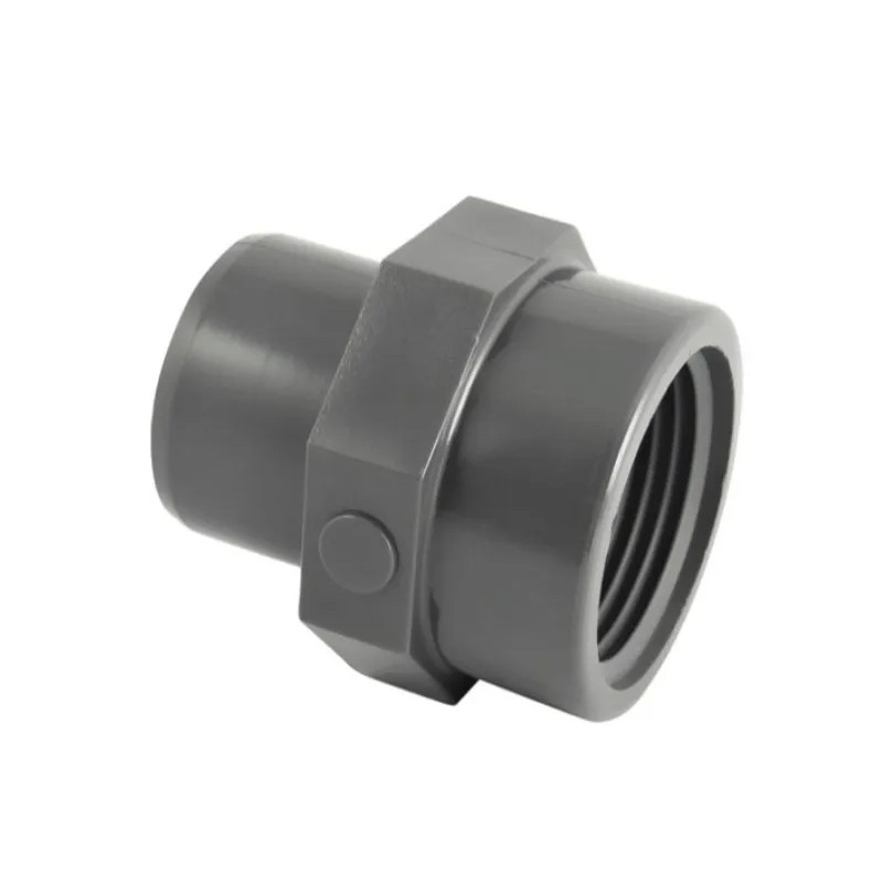 50 mm male PVC pressure fitting, 40x49 female screw fitting