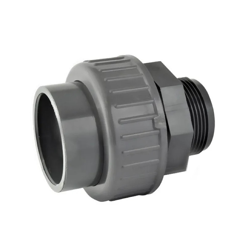 3-piece mixed PVC pressure union, female 63 mm, male 50x60