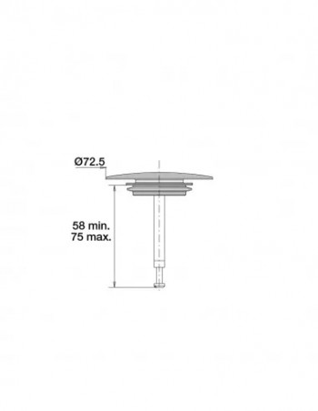 Chrome plated brass valve diameter 72,5 for bathtub drain