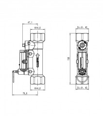 1" balancing valve with flow meter 10 bar, 110 °C, 10 to 40 L/min