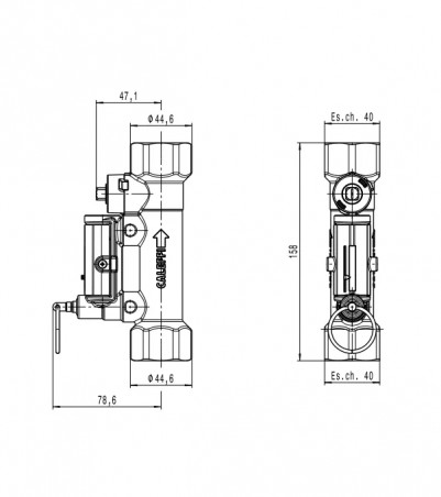 1" balancing valve with flow meter 10 bar, 110 °C, 10 to 40 L/min