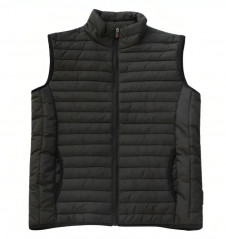 Gilet doudoune matelassé sans manche unisexe noir, taille L