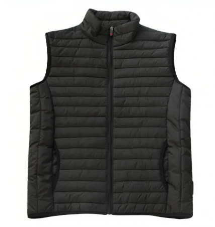 Gilet doudoune matelassé sans manche unisexe noir, taille XL