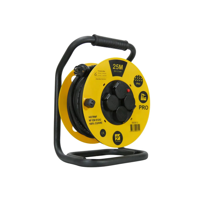 Professional cable reel 25M in 3G2.5 mm2.