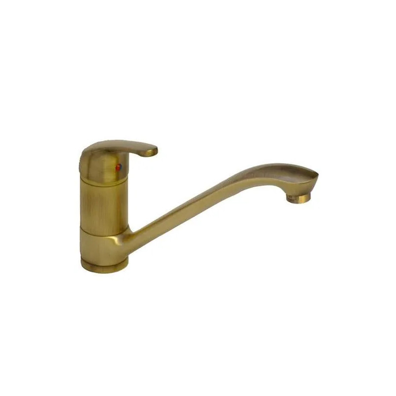 Sink mixer with melted spout old bronze.