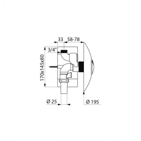 Robinet Tempoflux 2, encastré 3/6 litres avec rosace d195mm