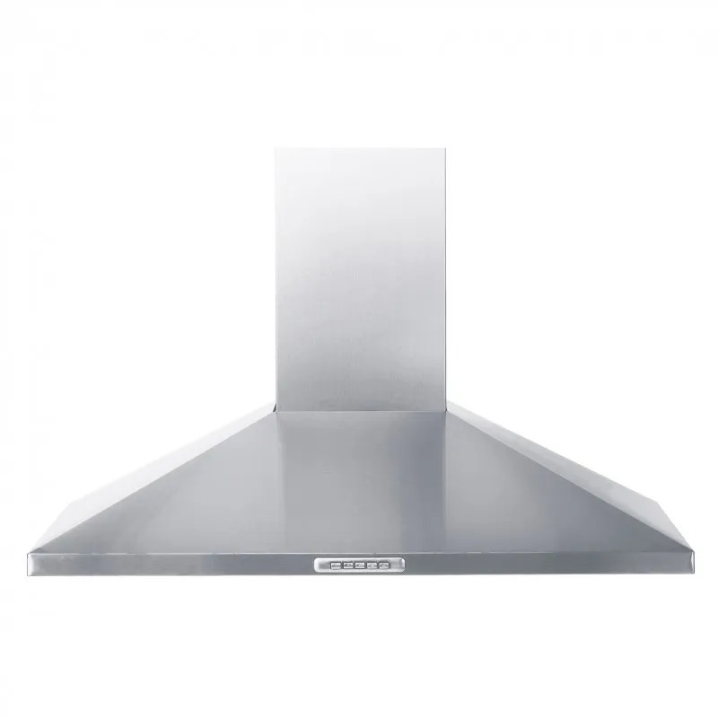 Cappa decorativa 90cm, 324m3 all'ora, acciaio inox satinato con filtro al carbone