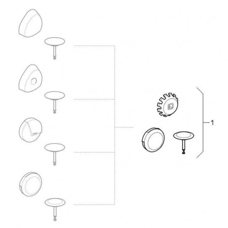 Handwheel and valve kit for Geberit automatic bathtub drain