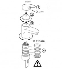 Set de fixation pour bec de robinet mitigeur HANSA