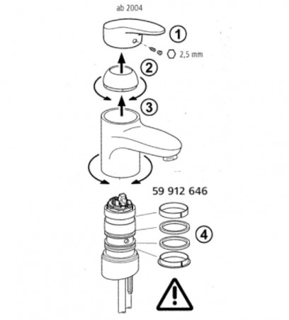 Set de fixation pour bec de robinet mitigeur HANSA