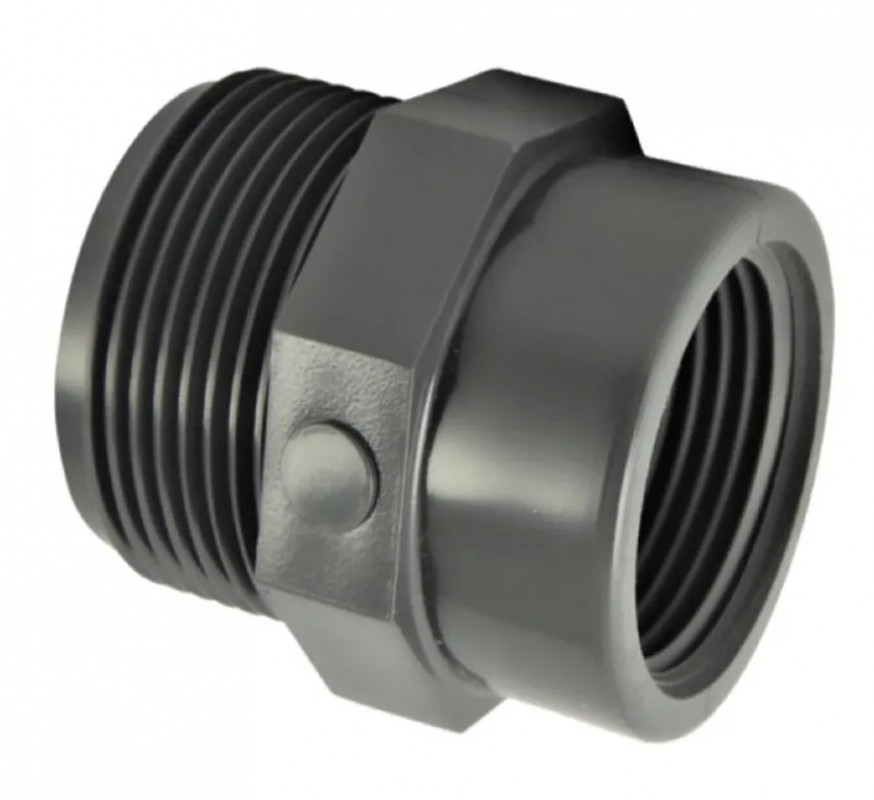 PVC pressure reducer to screw male 40x49 (1"1/2), female 33x42 (1"1/4)