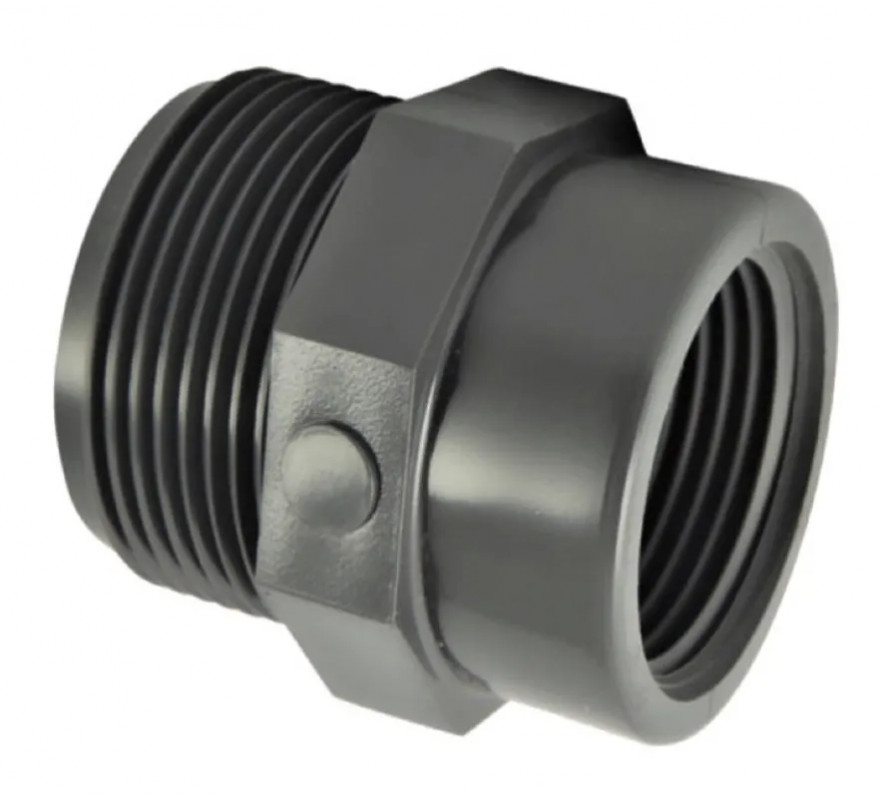 PVC pressure reducer male 50x60 (2"), female 26x34 (1")