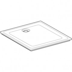 Renova rectangular shower tray 1000x900 mm ultra flat to be embedded, anti-slip 