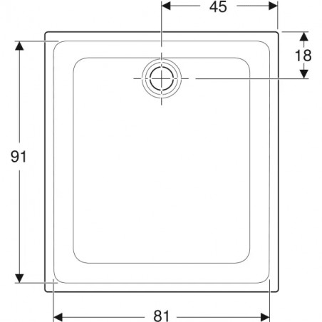 Receveur de douche rectangulaire Renova 1000x900 mm ultra plat à encastrer, antigliss 