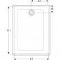 Rectangular shower tray Renova 1200x900 mm ultra flat to embed or to lay down, anti-slip