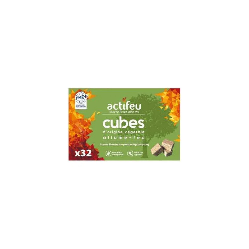 Allume feu actifeu bois cire végétale 32cubes