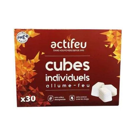 Allume feu sans odeur 30 cubes Actifeu