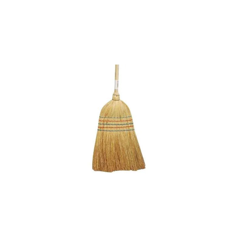 Sorghum straw broom 5 strands wood handle