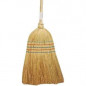 Sorghum straw broom 5 strands wood handle