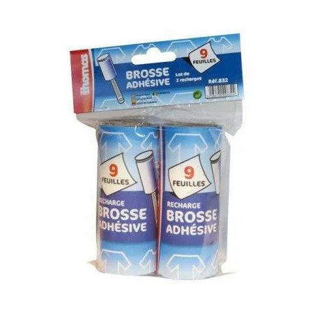 Recharge brosse adhésive pour poils d'animaux, 2 pièces