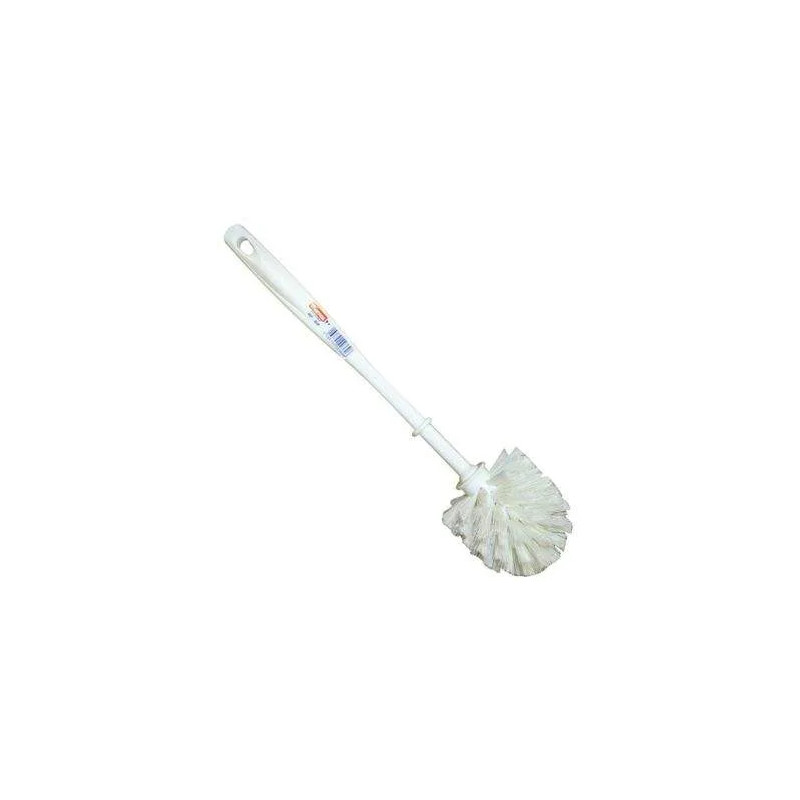 White ball toilet brush, corrugated polypropylene