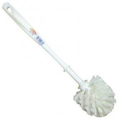 White ball toilet brush, corrugated polypropylene