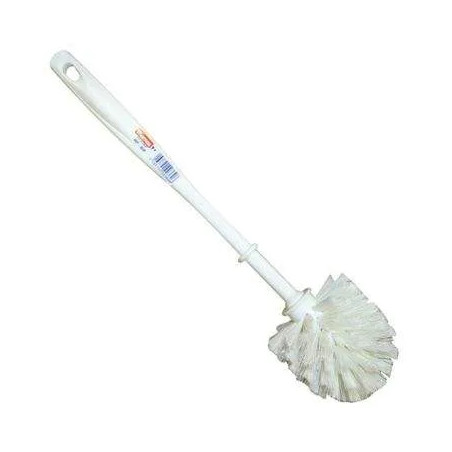 White ball toilet brush, corrugated polypropylene