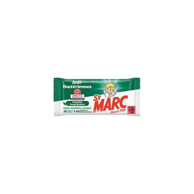 Lingettes antibactériennes St Marc x60.