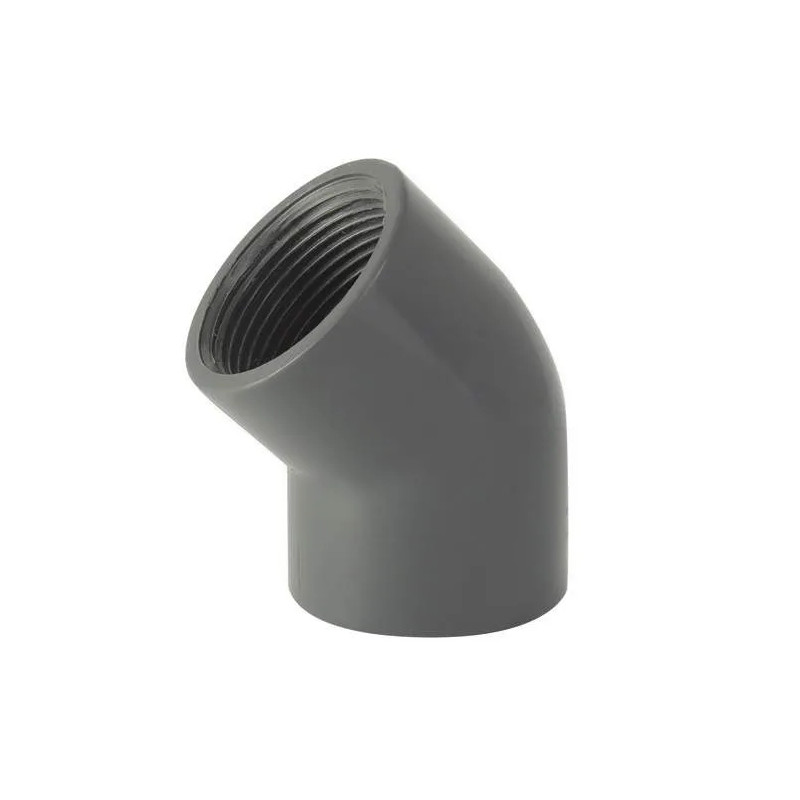 Elbow 45° PVC pressure female/female thread 15x21 (1/2").