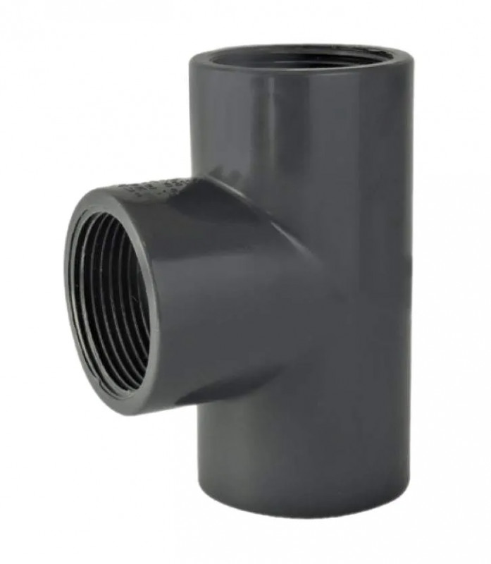 90° female screw-in PVC pressure tee 12x17 (3/8")