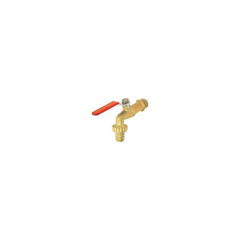 Sprinkler valve 15x21 / 20x27 (1/2"-3/4") brushed brass flat handle red steel.